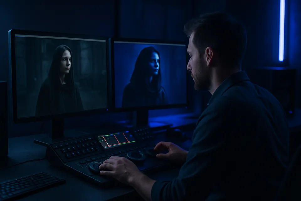 Photo editor comparing an original photo with an AI restyled version